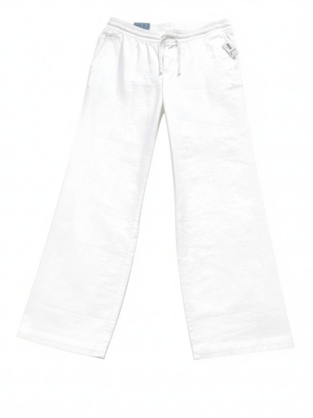 NWT Old Navy Linen Blend Wide Leg Drawstring Pants M Bright White #81U